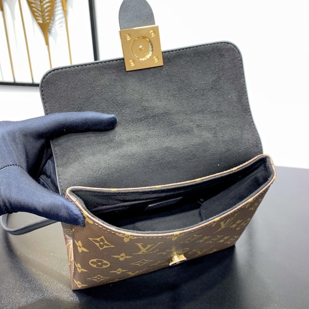 Louis Vuitton Locky BB in Monogram Canvas and Black Leather with Flap Closure for Handheld Carry