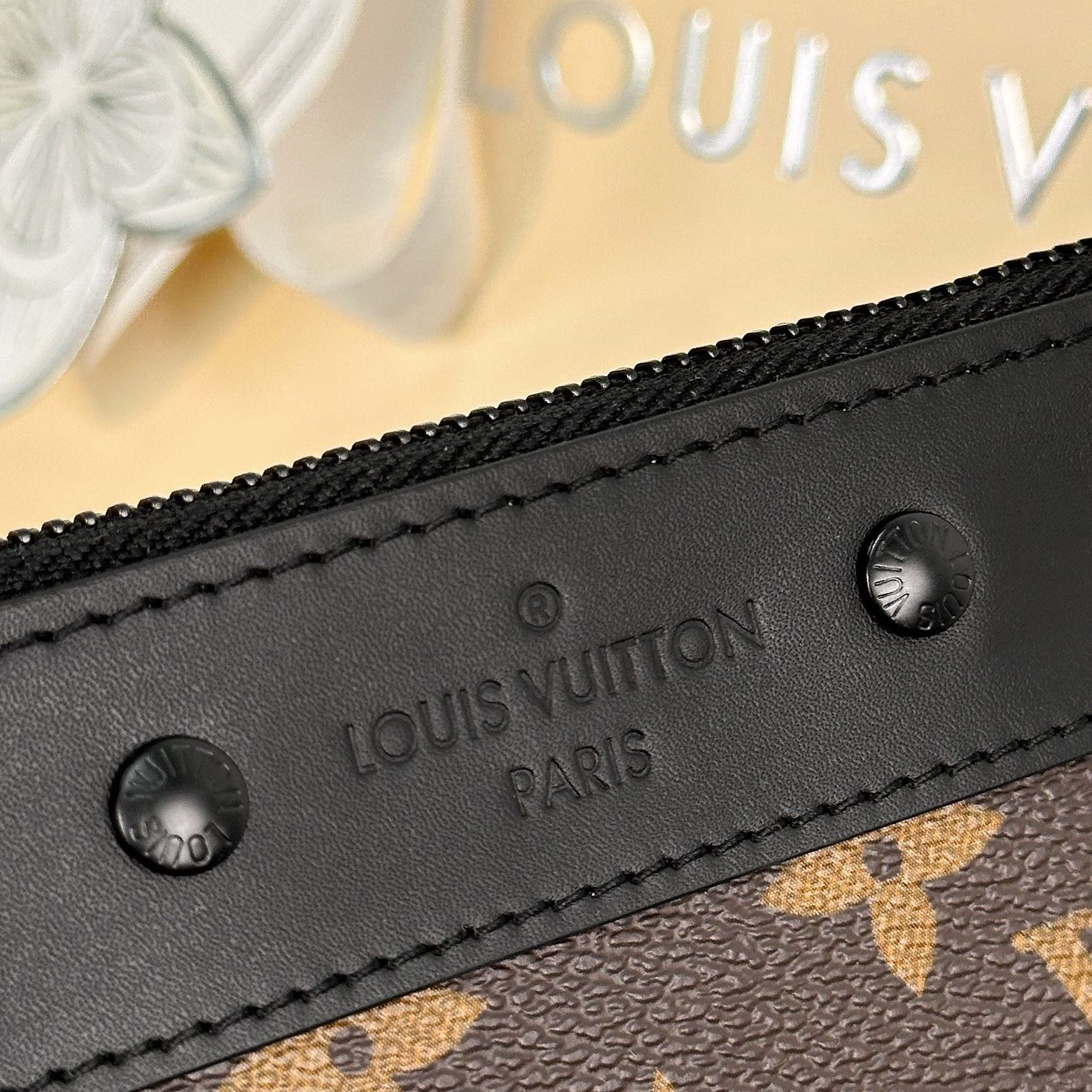 Louis Vuitton Pochette To-Go in Monogram Eclipse Canvas with Zipper Closure for HandheldWristlet