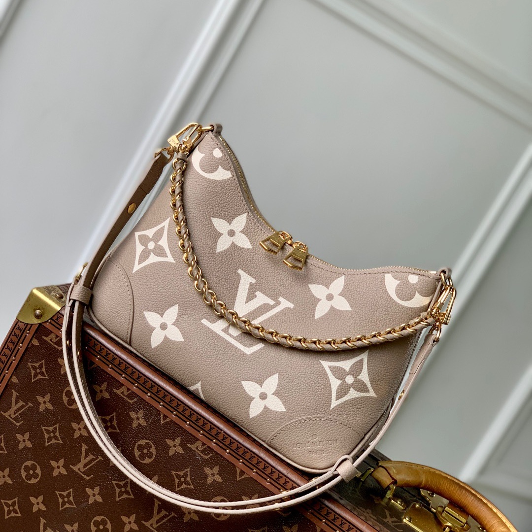 Louis Vuitton Boheme Hobo Bag in Monogram Eclipse Reverse Canvas with Zipper for Shoulder Carry