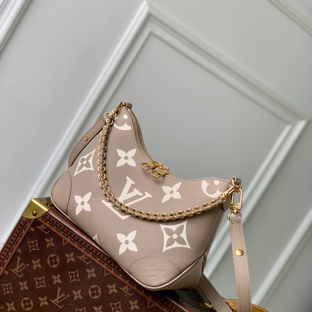Louis Vuitton Boheme Hobo Bag in Monogram Eclipse Reverse Canvas with Zipper for Shoulder Carry