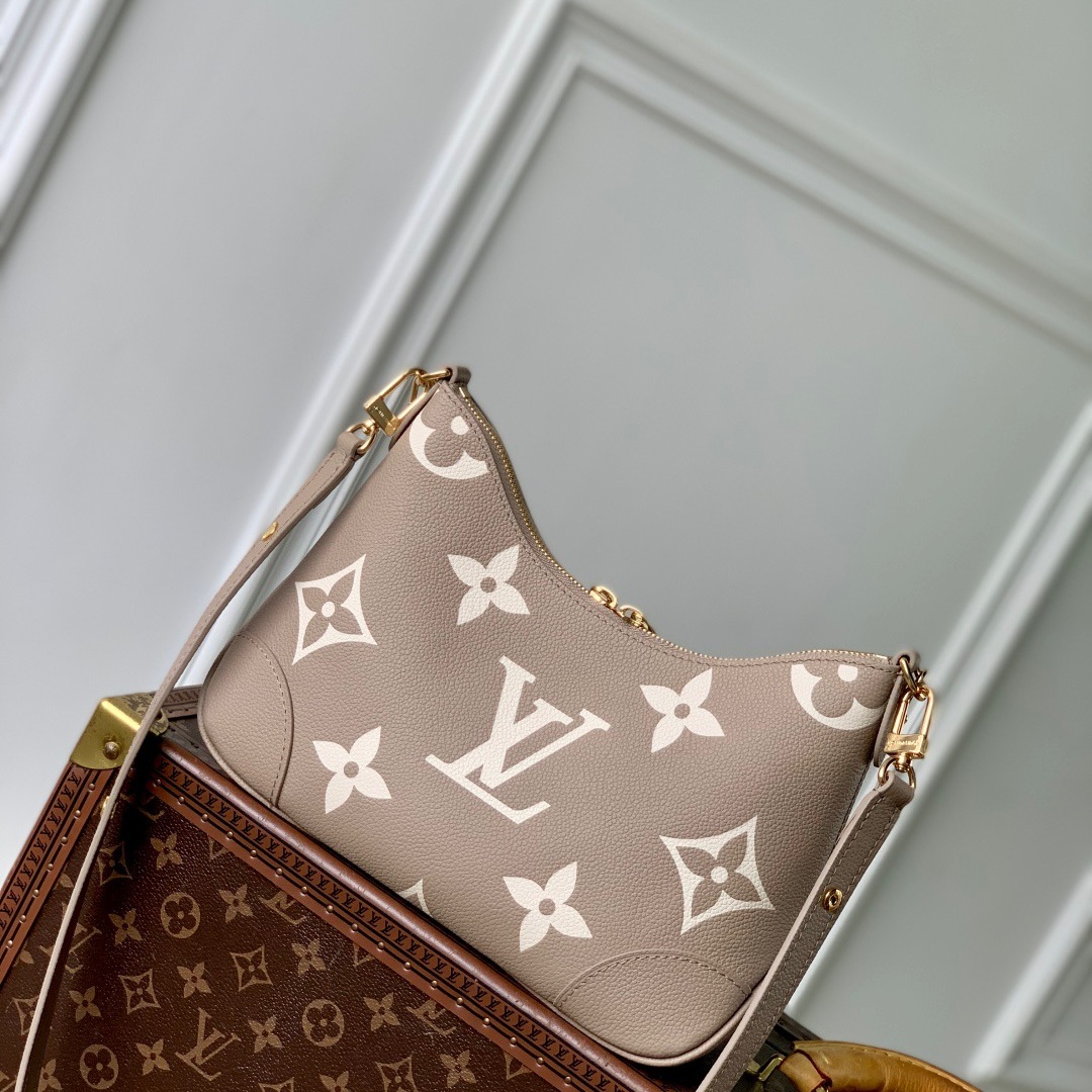 Louis Vuitton Boheme Hobo Bag in Monogram Eclipse Reverse Canvas with Zipper for Shoulder Carry