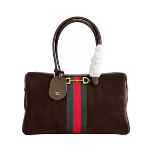 Gucci Horsebit 1955 Medium in Suede with Leather Trim and Zipper for Hand Shoulder Carry