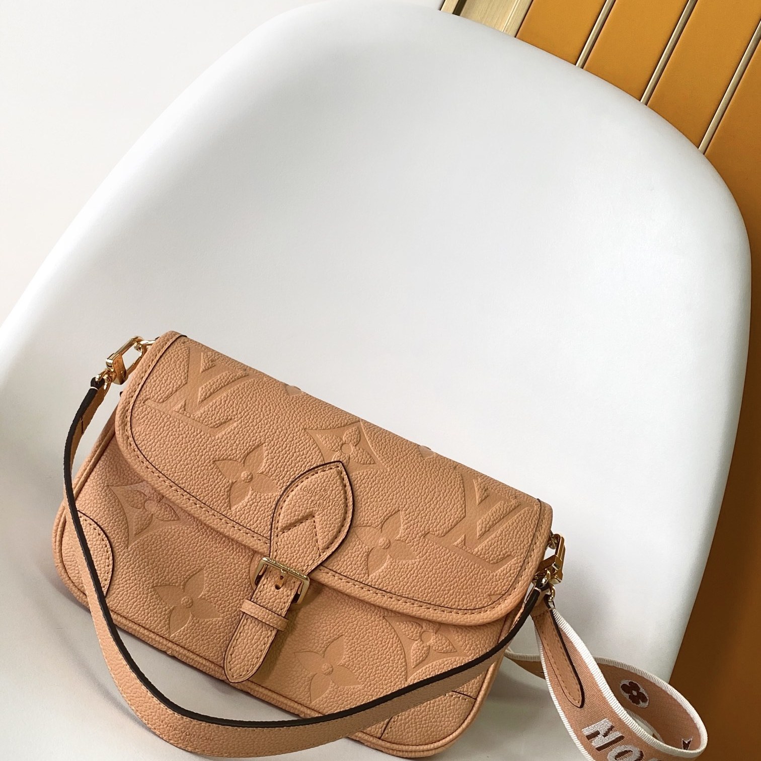 Louis Vuitton Diane in Monogram Empreinte Leather with Magnetic Snap and Buckle Strap for Shoulder