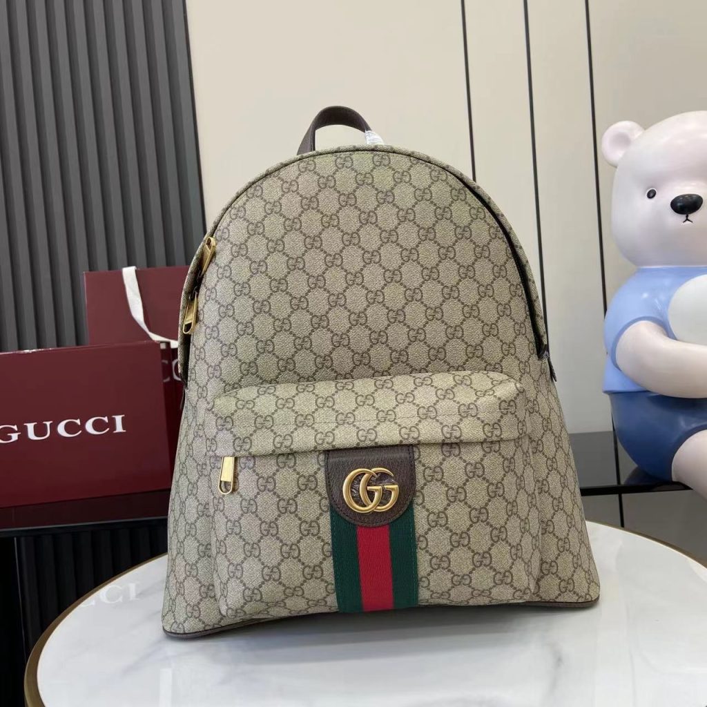 Gucci Ophidia 834466 in GG Supreme Canvas with Zipper and Backpack for Hand Shoulder Carry
