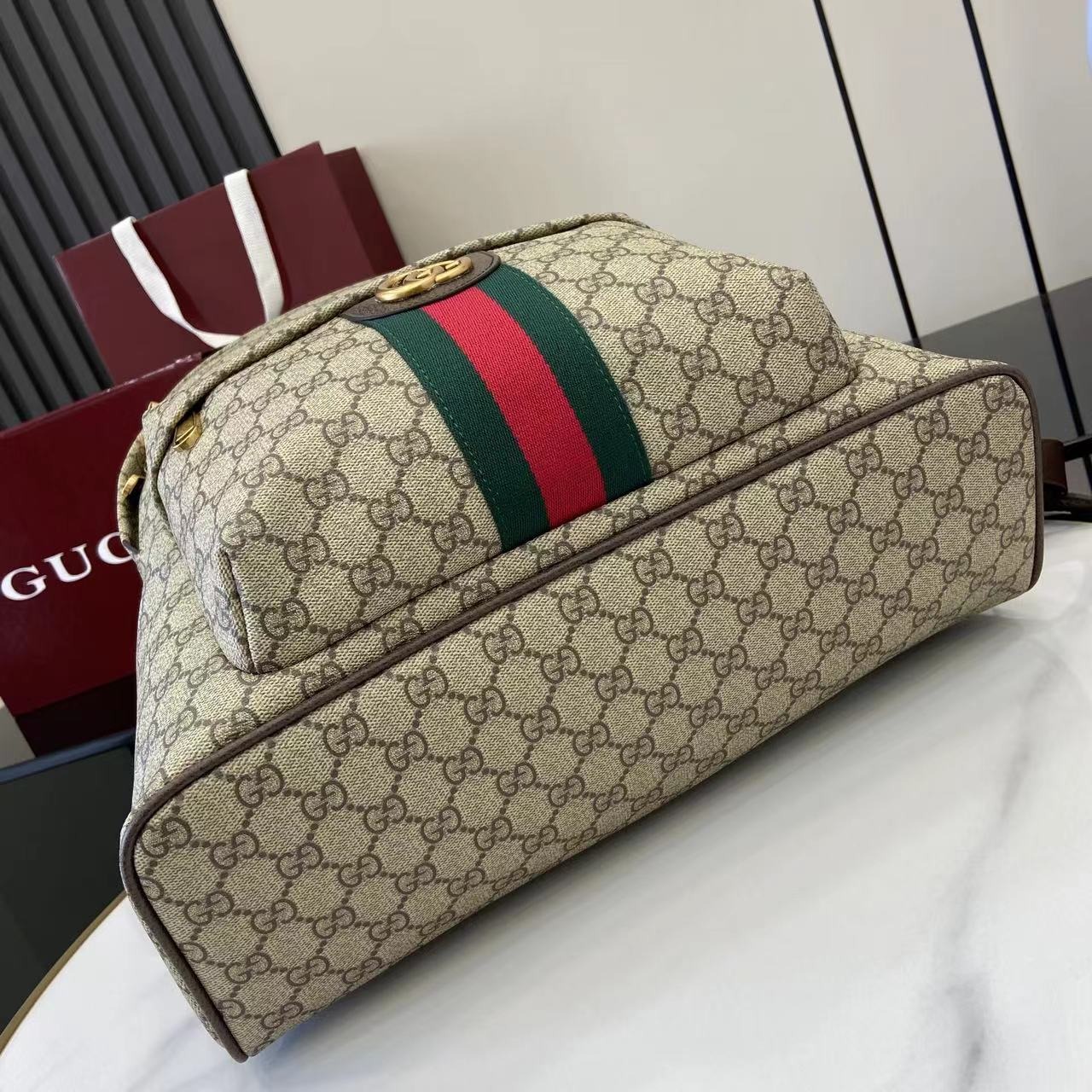 Gucci Ophidia 834466 in GG Supreme Canvas with Zipper and Backpack for Hand Shoulder Carry