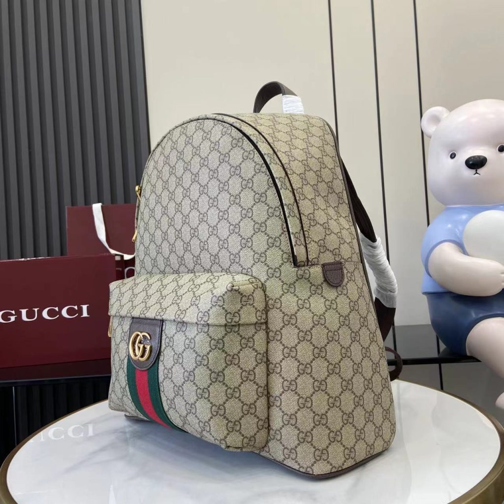 Gucci Ophidia 834466 in GG Supreme Canvas with Zipper and Backpack for Hand Shoulder Carry
