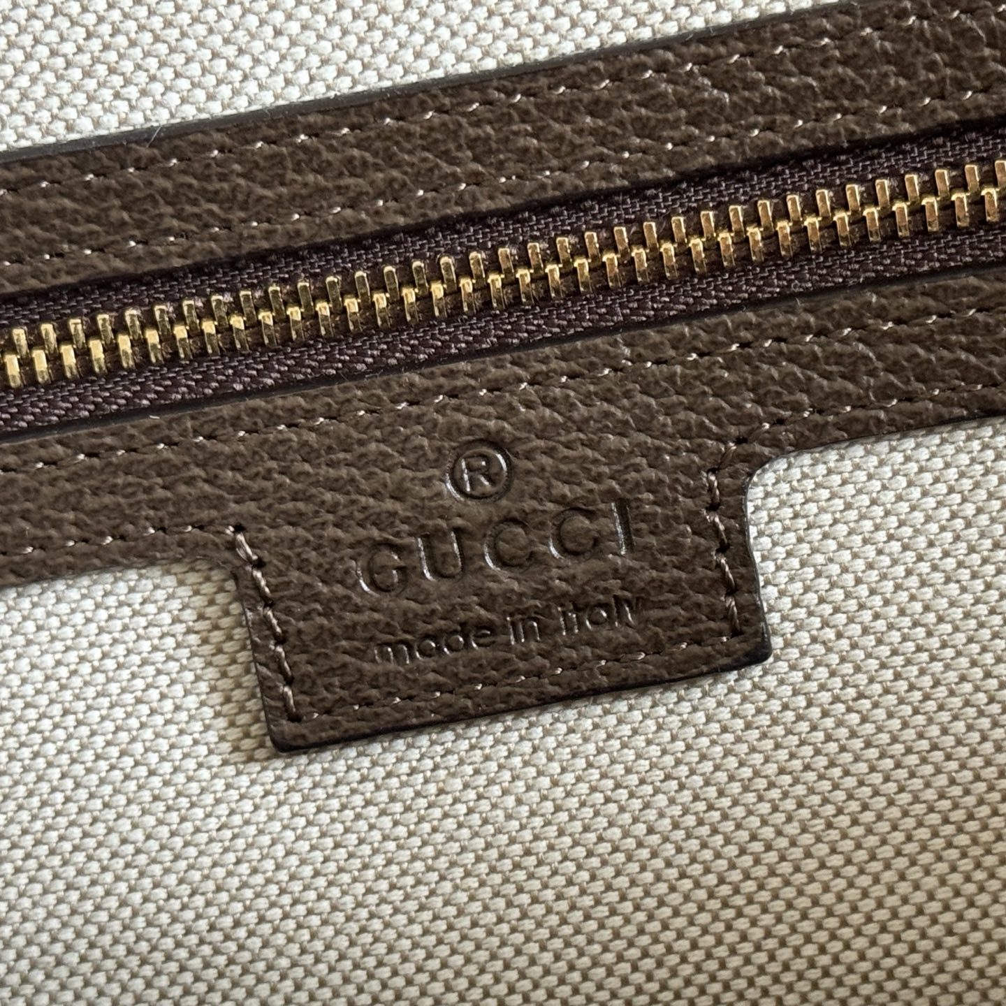 Gucci Ophidia GG Bag in GG Supreme Canvas with Brown Leather Trim for Handheld and Shoulder Carry