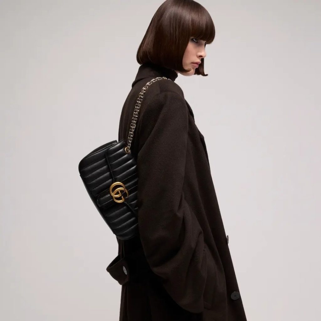 Gucci GG Marmont Small in Matte Lambskin with Magnetic Snap Closure for Shoulder and Crossbody Carry