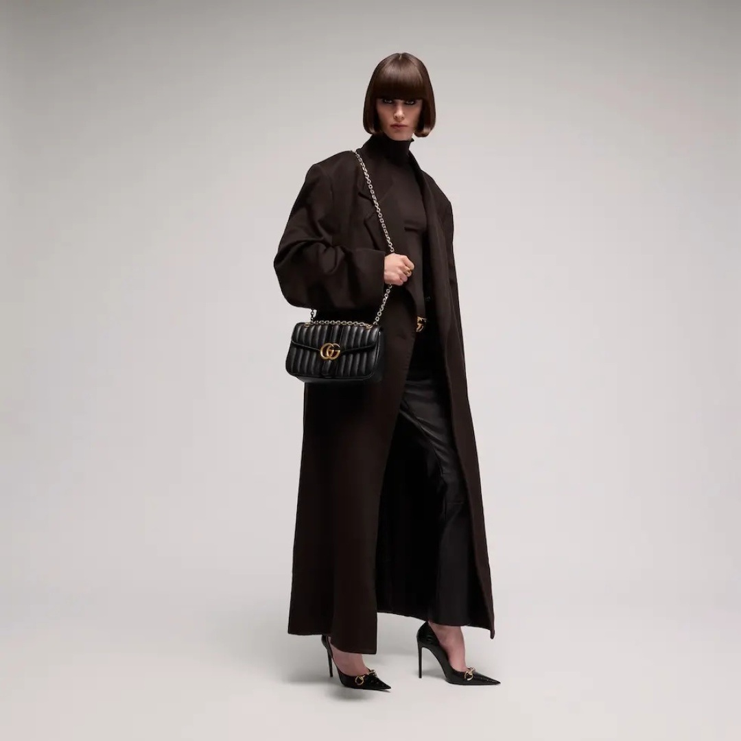 Gucci GG Marmont Small in Matte Lambskin with Magnetic Snap Closure for Shoulder and Crossbody Carry