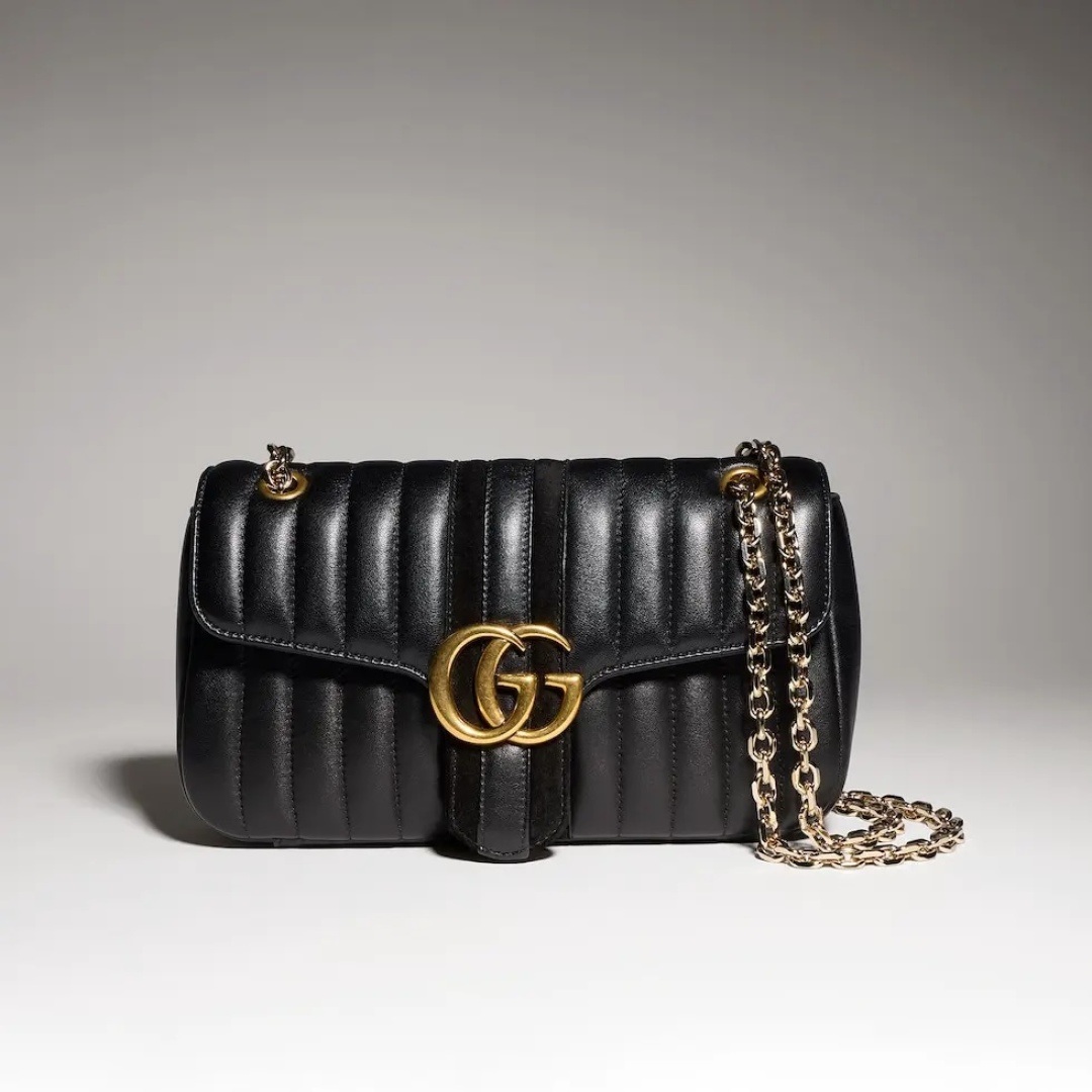 Gucci GG Marmont Small in Matte Lambskin with Magnetic Snap Closure for Shoulder and Crossbody Carry