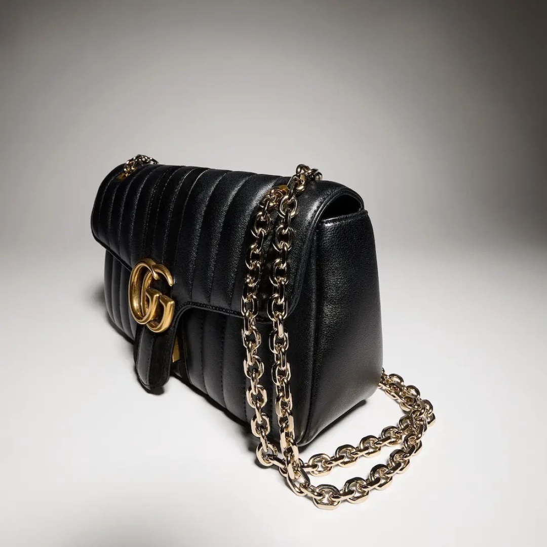 Gucci GG Marmont Small in Matte Lambskin with Magnetic Snap Closure for Shoulder and Crossbody Carry
