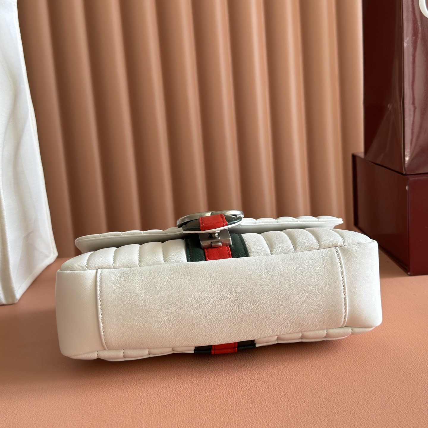 Gucci GG Marmont in Matte Lambskin with Pin Lock for Handheld Shoulder Bag Carry
