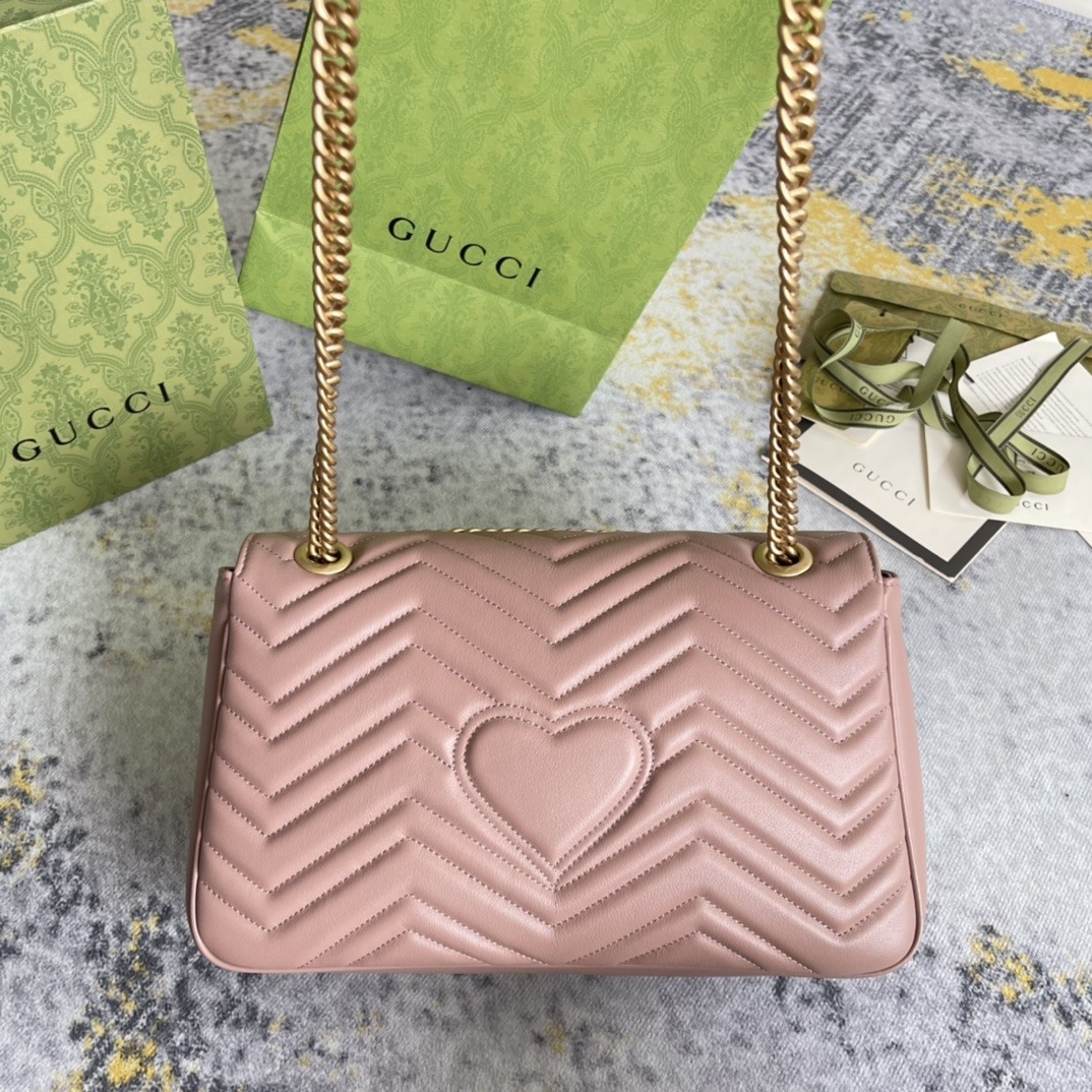 Gucci GG Marmont Medium in Matelassé Leather with Magnetic Snap Closure for Hand and Shoulder Carry
