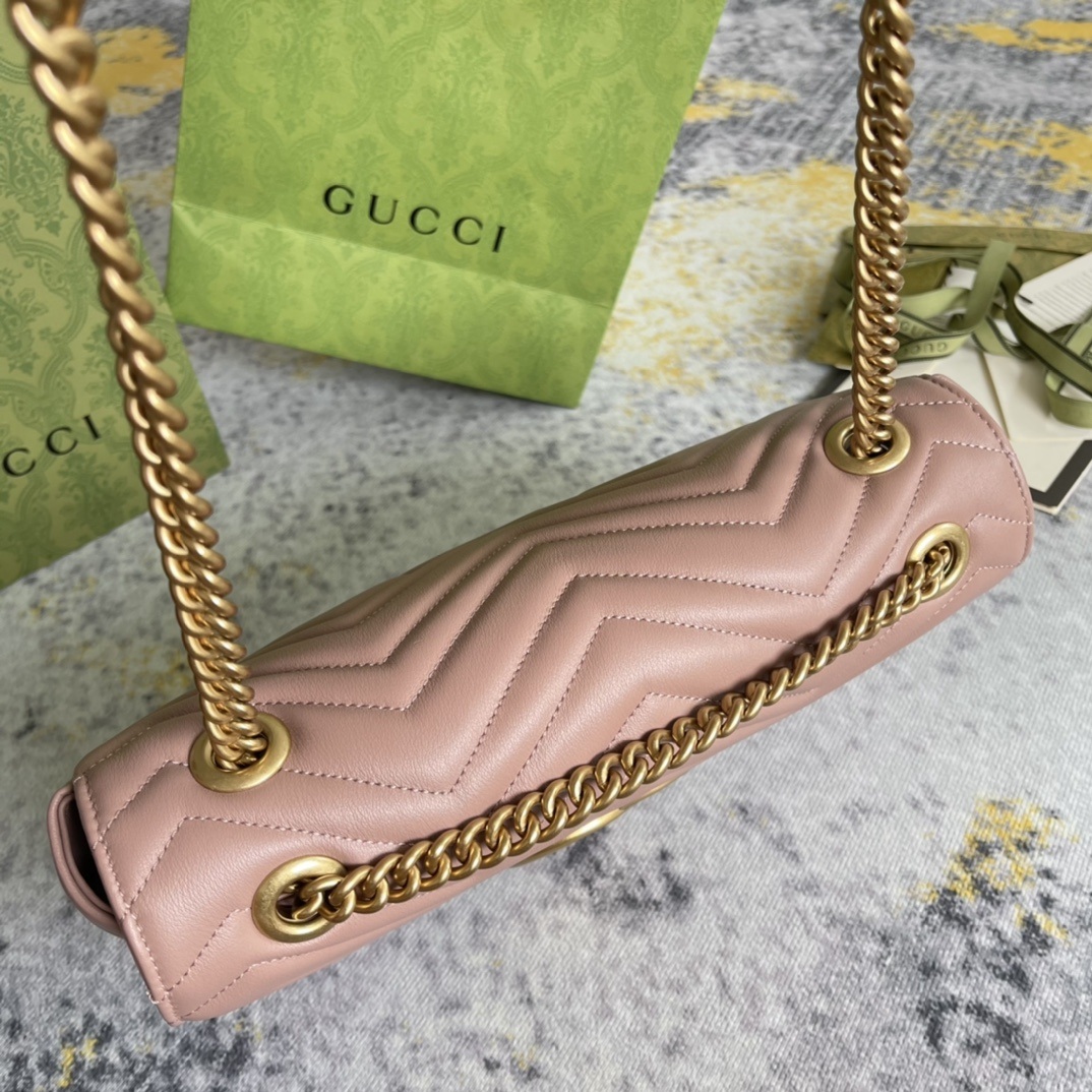 Gucci GG Marmont Medium in Matelassé Leather with Magnetic Snap Closure for Hand and Shoulder Carry