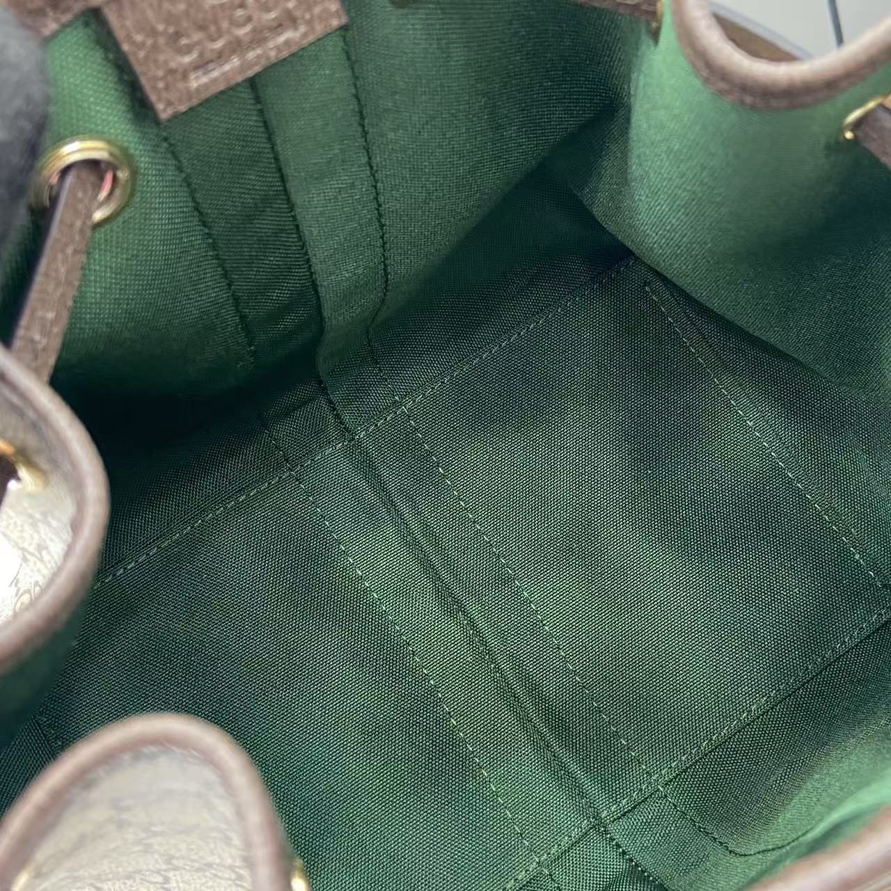 Gucci Bucket 498156 in Beige GG Supreme Canvas with Leather Trim and Drawstring Designer Bag