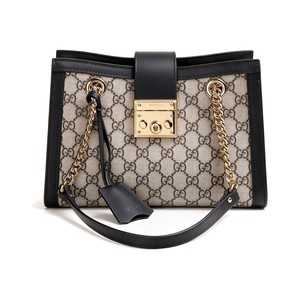 Gucci Ophidia Mini Bucket Bag in GG Supreme Canvas with Black Leather Trim and Drawstring