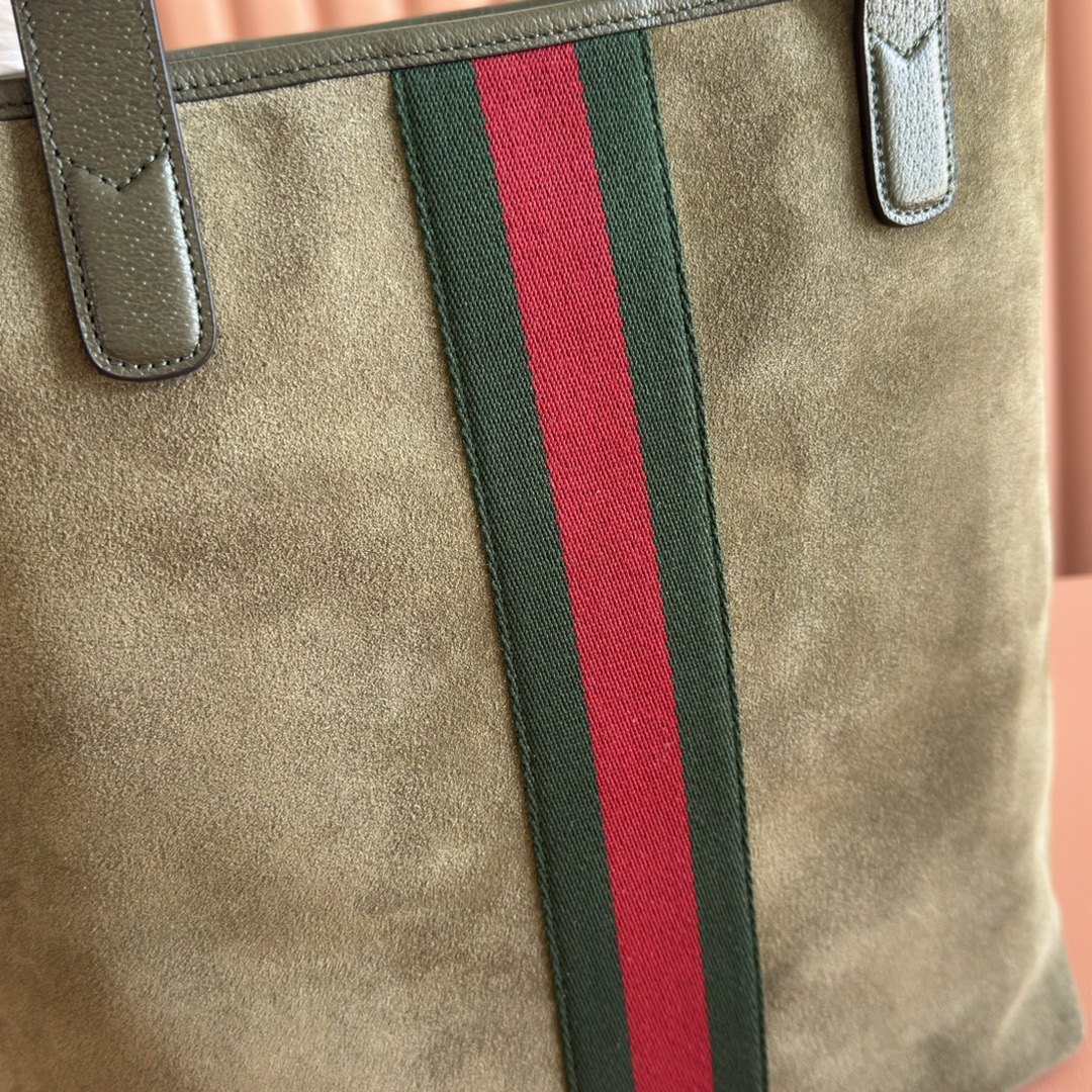 Gucci Ophidia Mini Shoulder Bag in Soft Suede with Open Top Closure for Handheld and Crossbody Carry