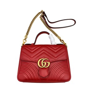 Gucci GG Marmont 498110 in Matelassé Leather with Flap and Double G Push and Gold Hardware