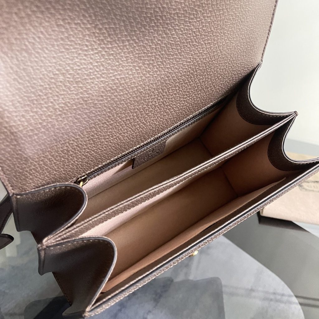 Gucci Ophidia GG in GG Supreme Canvas with Leather Trim for Handheld Shoulder Carry