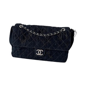 Chanel Boy in Denim with Magnetic Snap Flap for Shoulder Crossbody Bag Carry