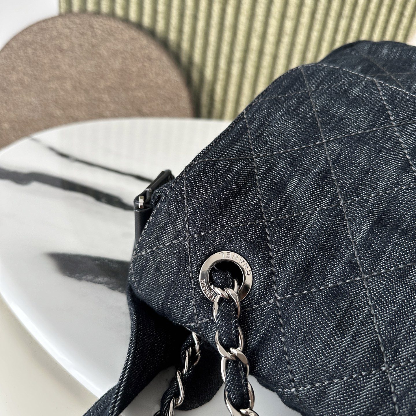 Chanel Boy in Denim with Magnetic Snap Flap for Shoulder Crossbody Bag Carry