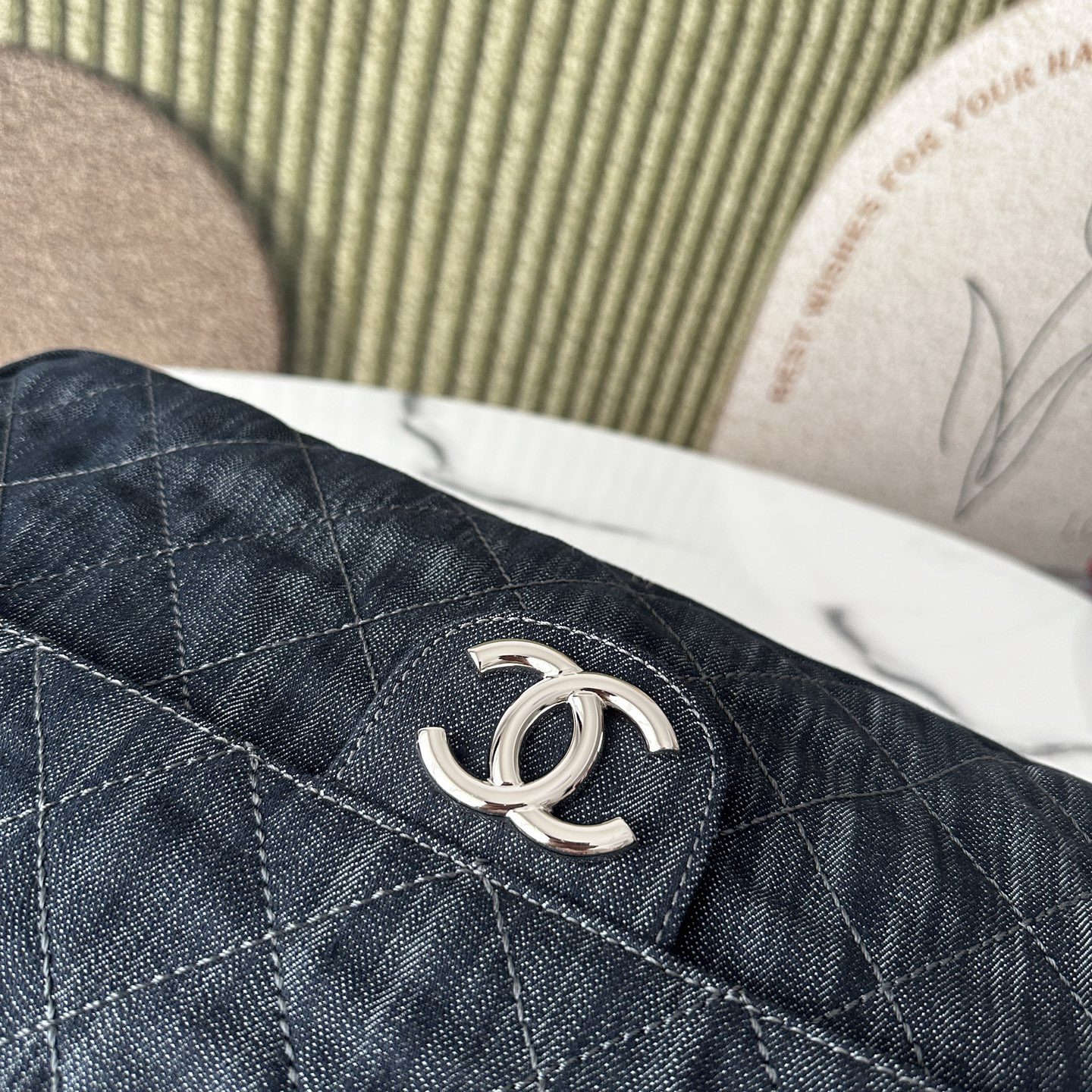 Chanel Boy in Denim with Magnetic Snap Flap for Shoulder Crossbody Bag Carry