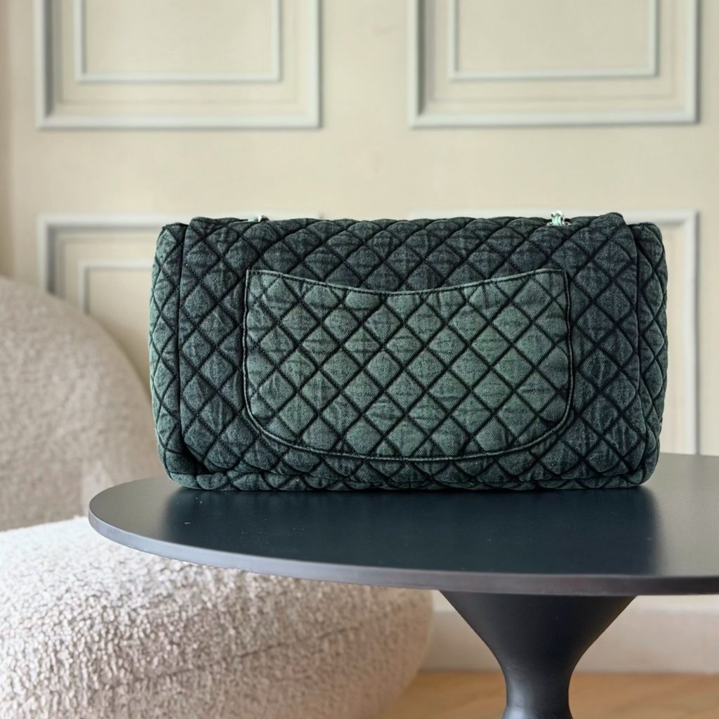 Chanel Classic Flap in Denim with Magnetic Snap for Shoulder Crossbody Bag Carry