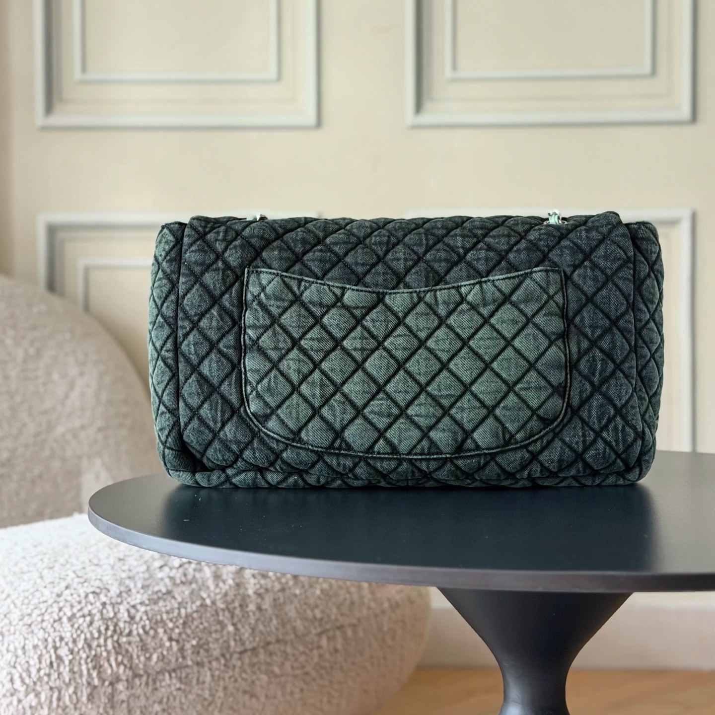 Chanel Classic Flap in Denim with Magnetic Snap for Shoulder Crossbody Bag Carry