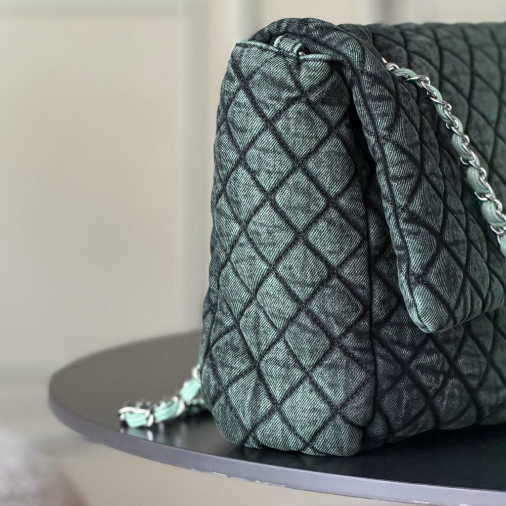 Chanel Classic Flap in Denim with Magnetic Snap for Shoulder Crossbody Bag Carry