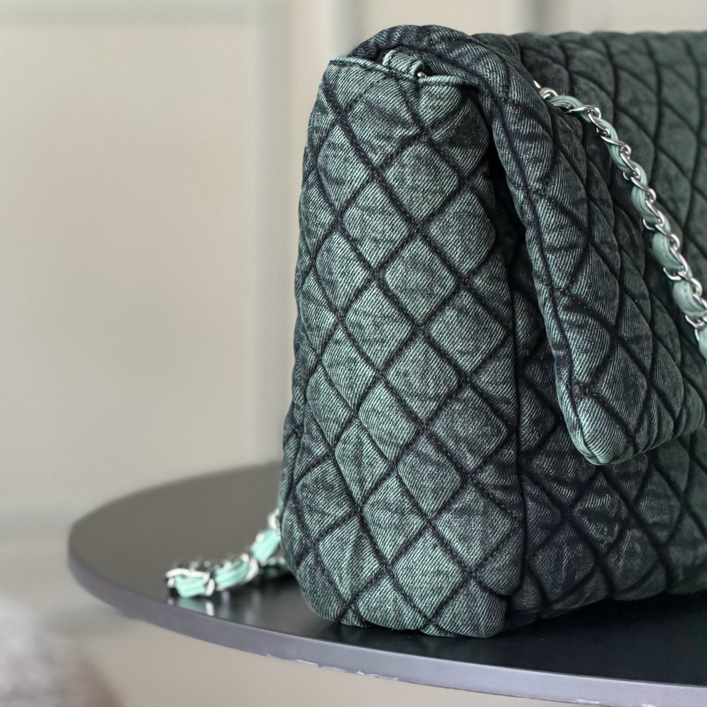 Chanel Classic Flap in Denim with Magnetic Snap for Shoulder Crossbody Bag Carry
