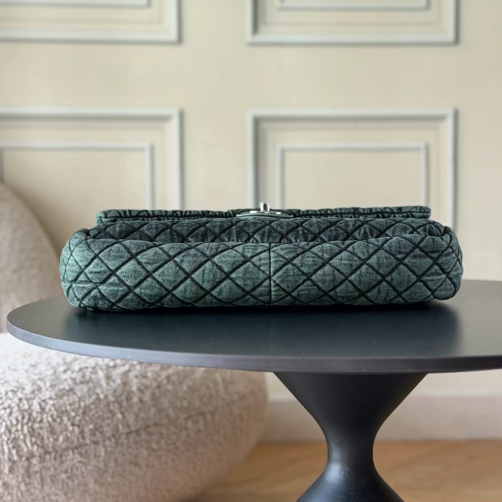 Chanel Classic Flap in Denim with Magnetic Snap for Shoulder Crossbody Bag Carry