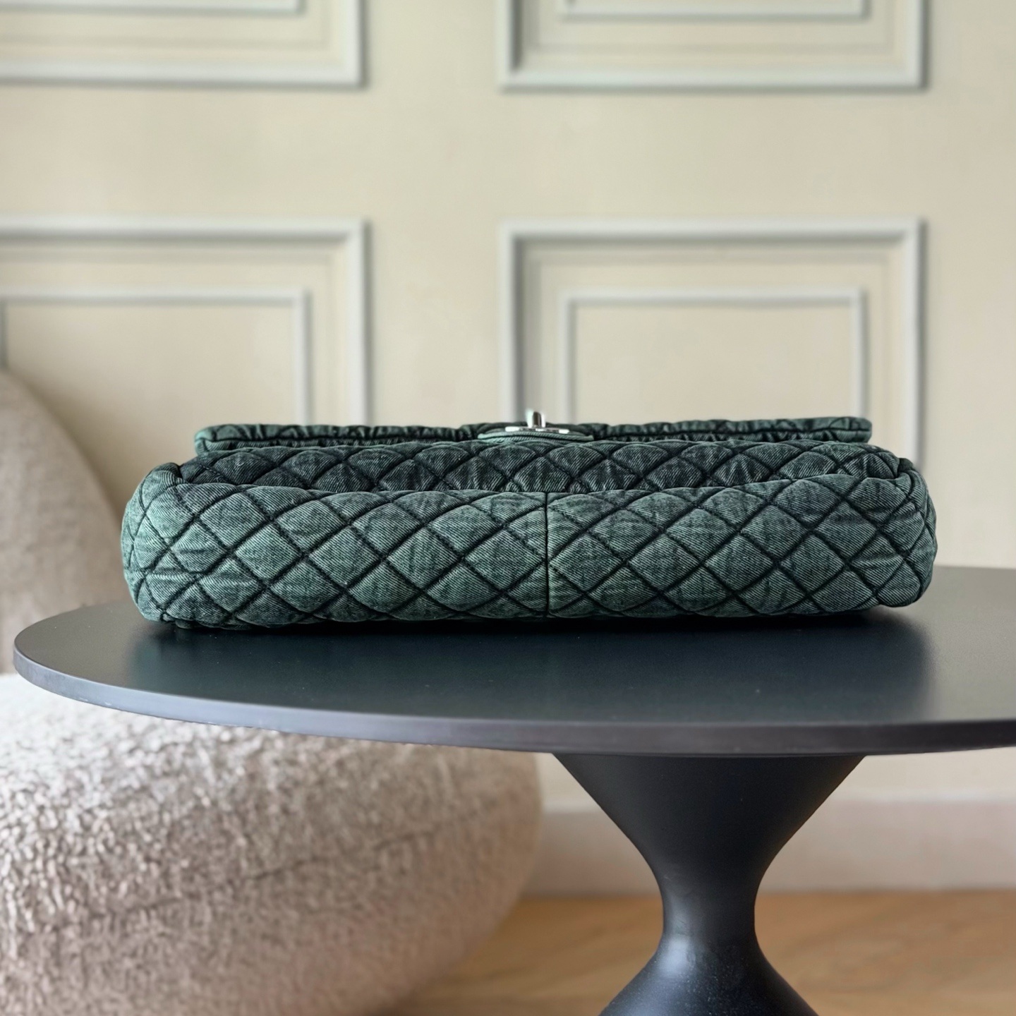Chanel Classic Flap in Denim with Magnetic Snap for Shoulder Crossbody Bag Carry