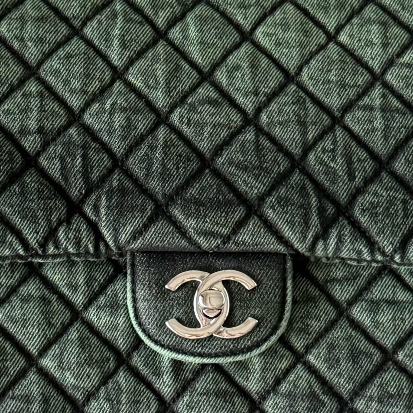 Chanel Classic Flap in Denim with Magnetic Snap for Shoulder Crossbody Bag Carry