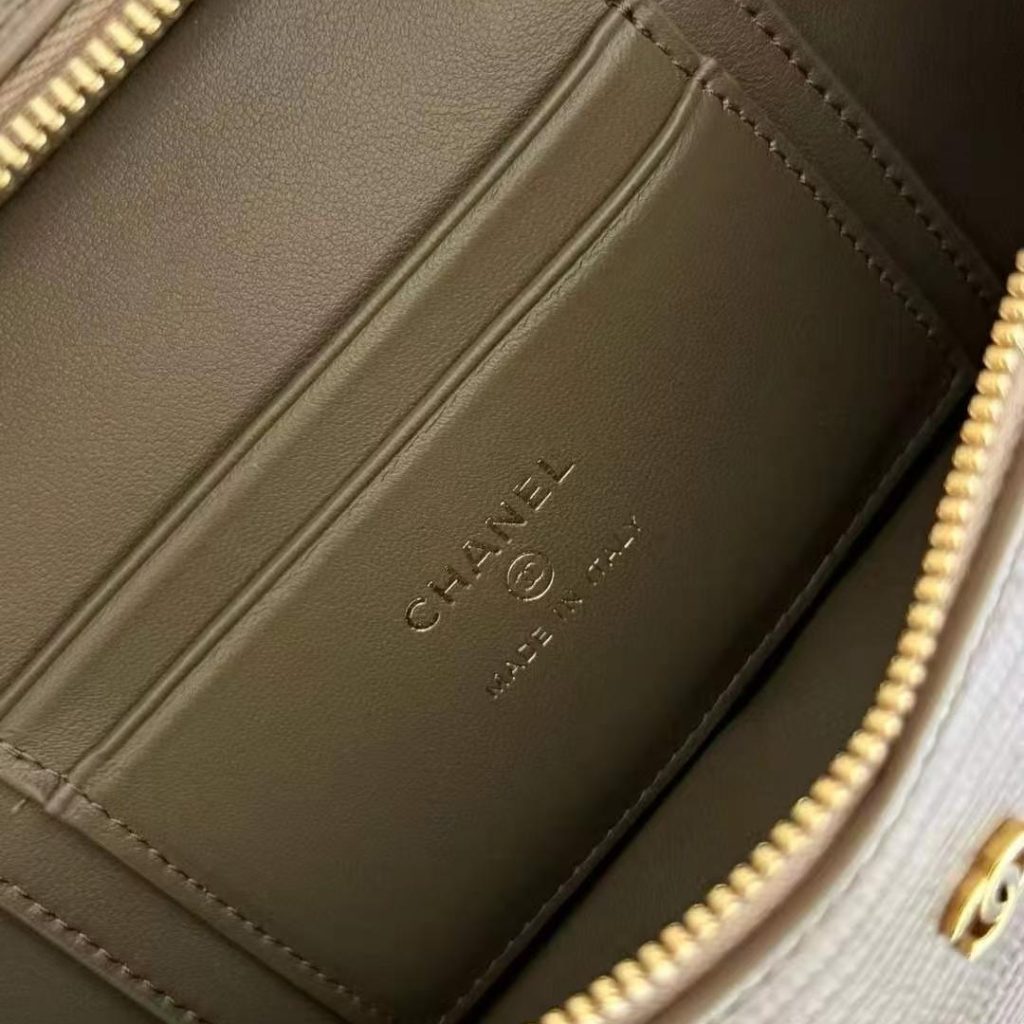Chanel 26A Lunch Box Mini in Lizard Leather with Zipper Closure for Hand Shoulder Crossbody Carry