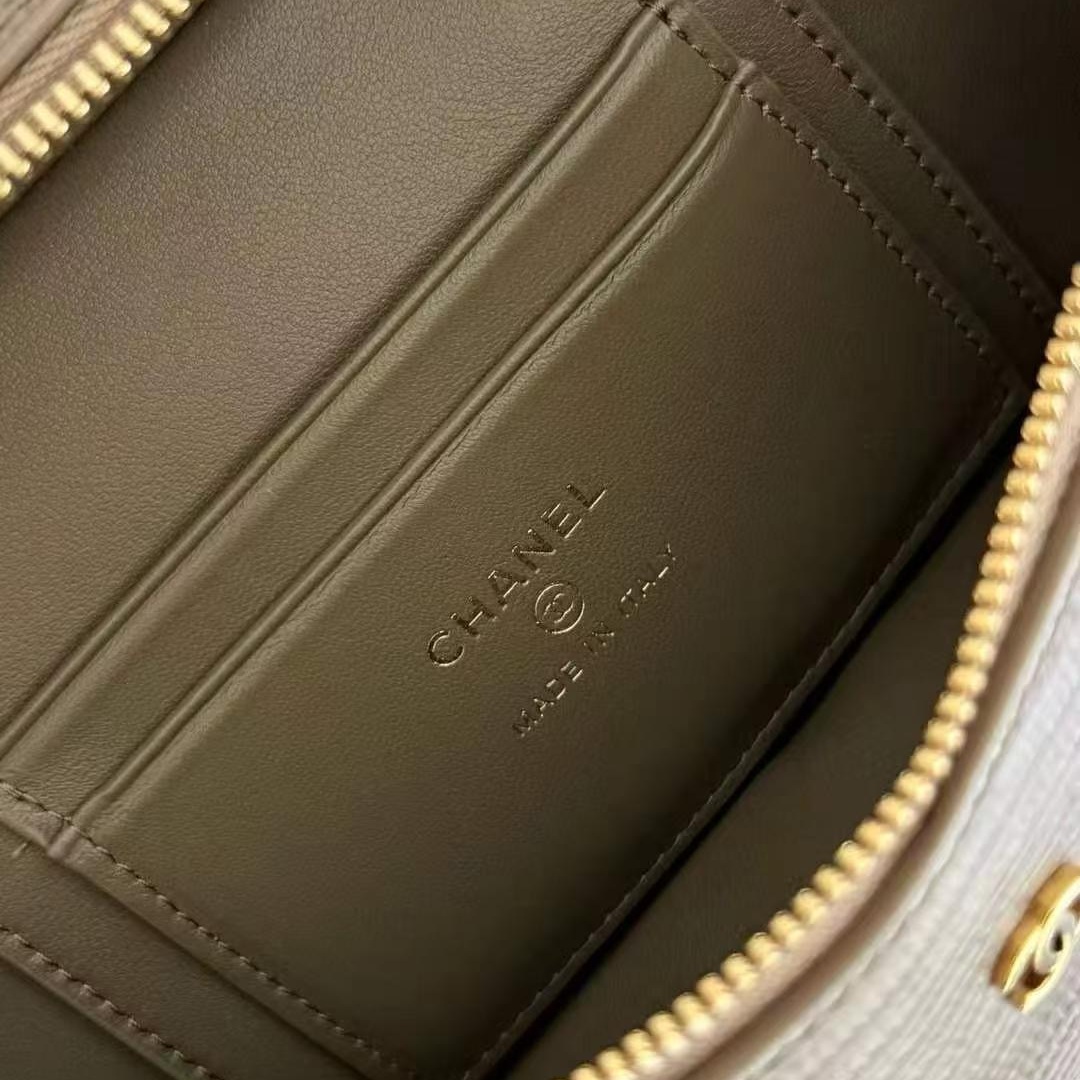 Chanel 26A Lunch Box Mini in Lizard Leather with Zipper Closure for Hand Shoulder Crossbody Carry