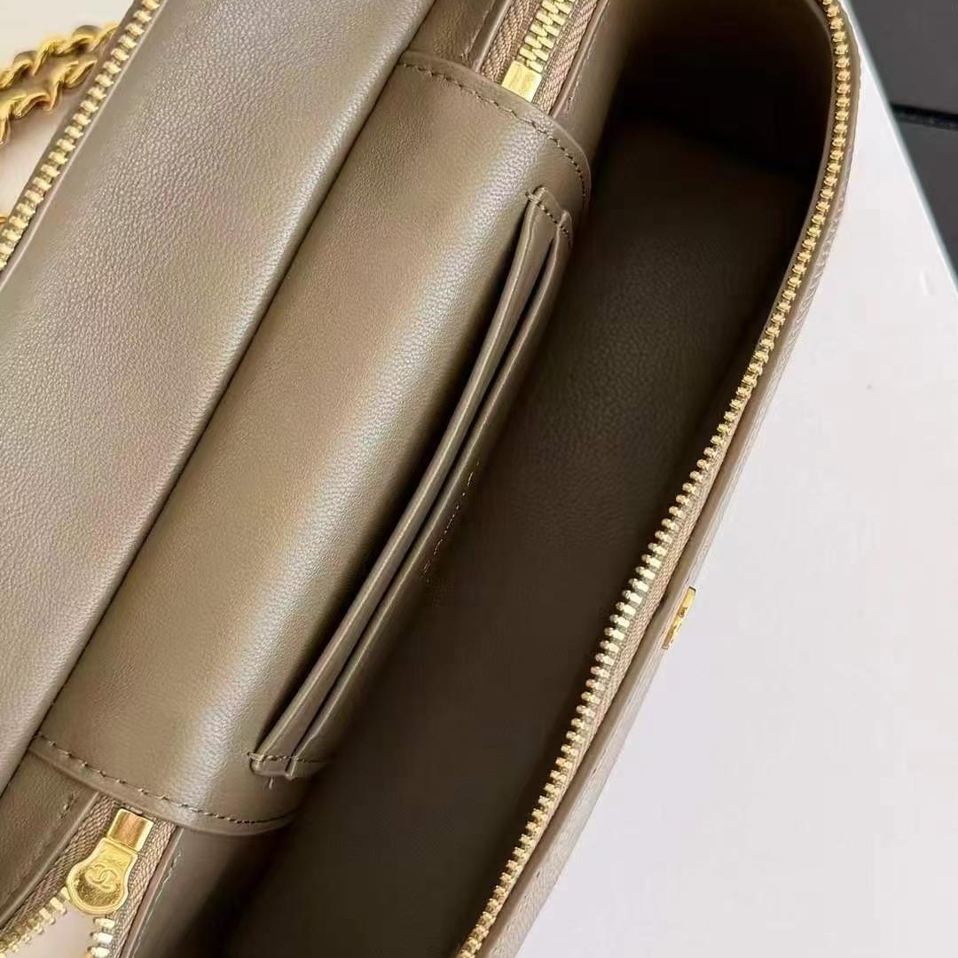 Chanel 26A Lunch Box Mini in Lizard Leather with Zipper Closure for Hand Shoulder Crossbody Carry