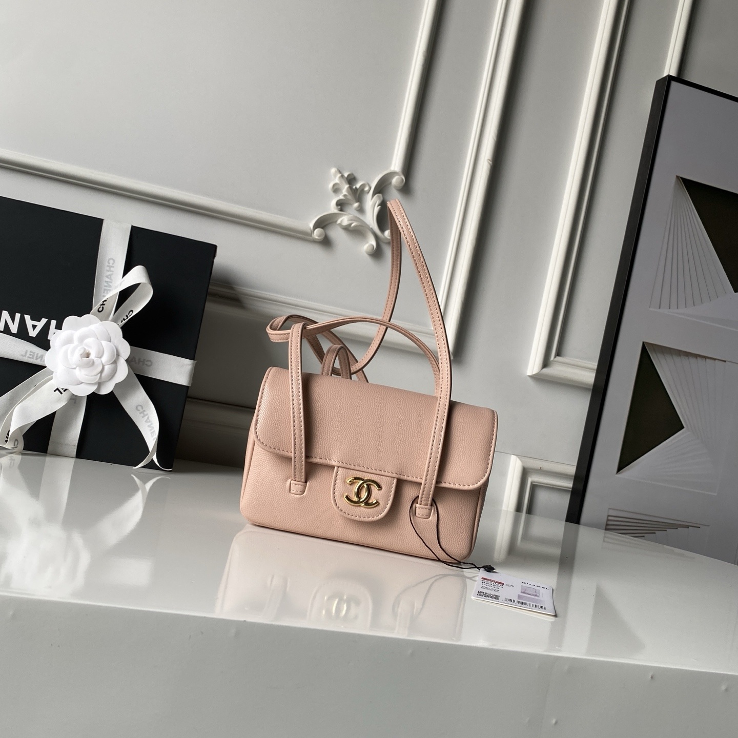 Chanel Preppy Coco Chain Bag in Caviar Leather with Flap Closure for Handheld and Shoulder Carry
