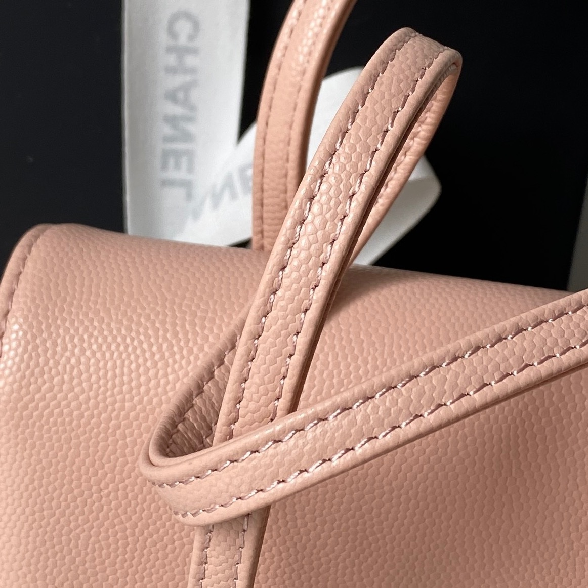 Chanel Preppy Coco Chain Bag in Caviar Leather with Flap Closure for Handheld and Shoulder Carry