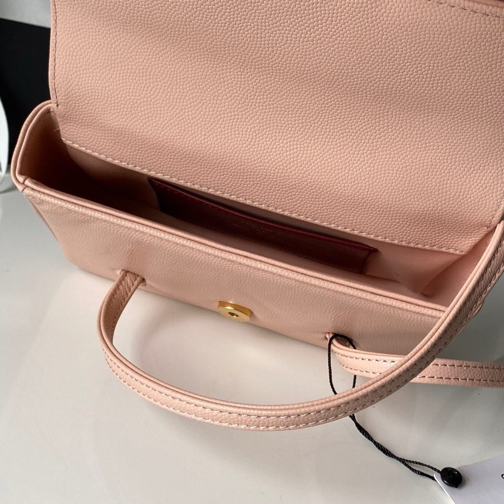 Chanel Preppy Coco Chain Bag in Caviar Leather with Flap Closure for Handheld and Shoulder Carry