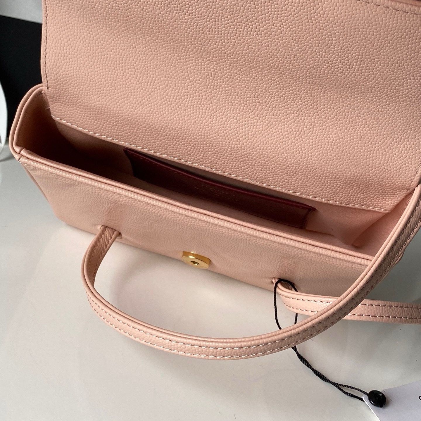 Chanel Preppy Coco Chain Bag in Caviar Leather with Flap Closure for Handheld and Shoulder Carry
