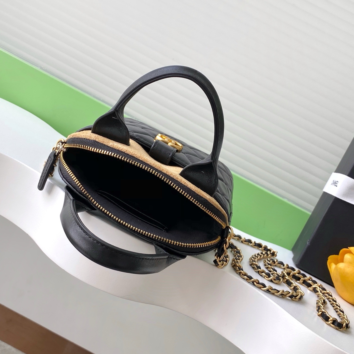 Chanel Mini Bonbon in Calfskin Leather and Suede with Zipper for Hand Shoulder Carry