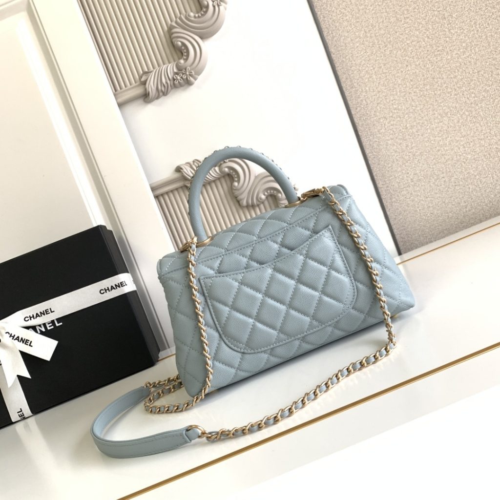 Chanel Coco Handle Mini in Caviar Leather with Turn-lock Flap for Handheld Shoulder Carry