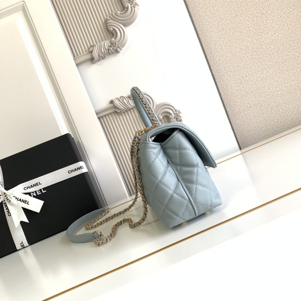 Chanel Coco Handle Mini in Caviar Leather with Turn-lock Flap for Handheld Shoulder Carry