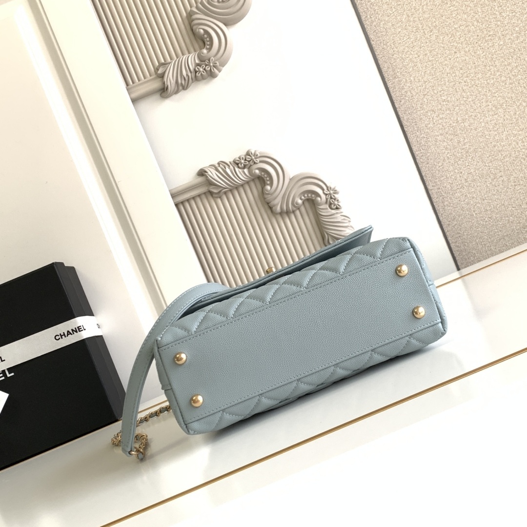 Chanel Coco Handle Mini in Caviar Leather with Turn-lock Flap for Handheld Shoulder Carry