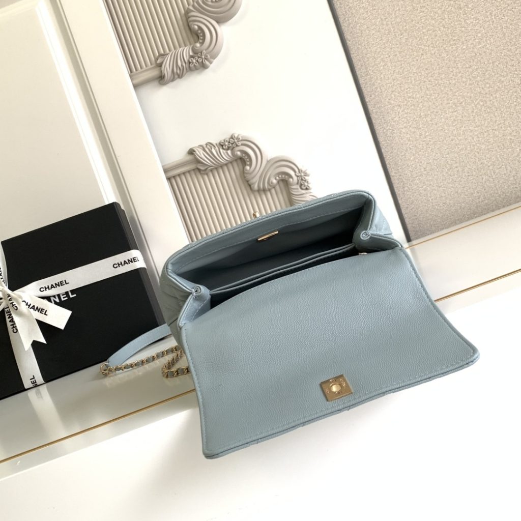 Chanel Coco Handle Mini in Caviar Leather with Turn-lock Flap for Handheld Shoulder Carry
