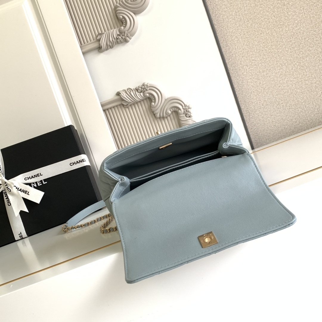 Chanel Coco Handle Mini in Caviar Leather with Turn-lock Flap for Handheld Shoulder Carry