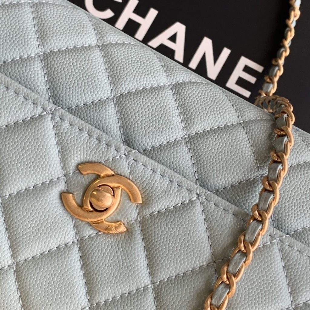 Chanel Coco Handle Mini in Caviar Leather with Turn-lock Flap for Handheld Shoulder Carry
