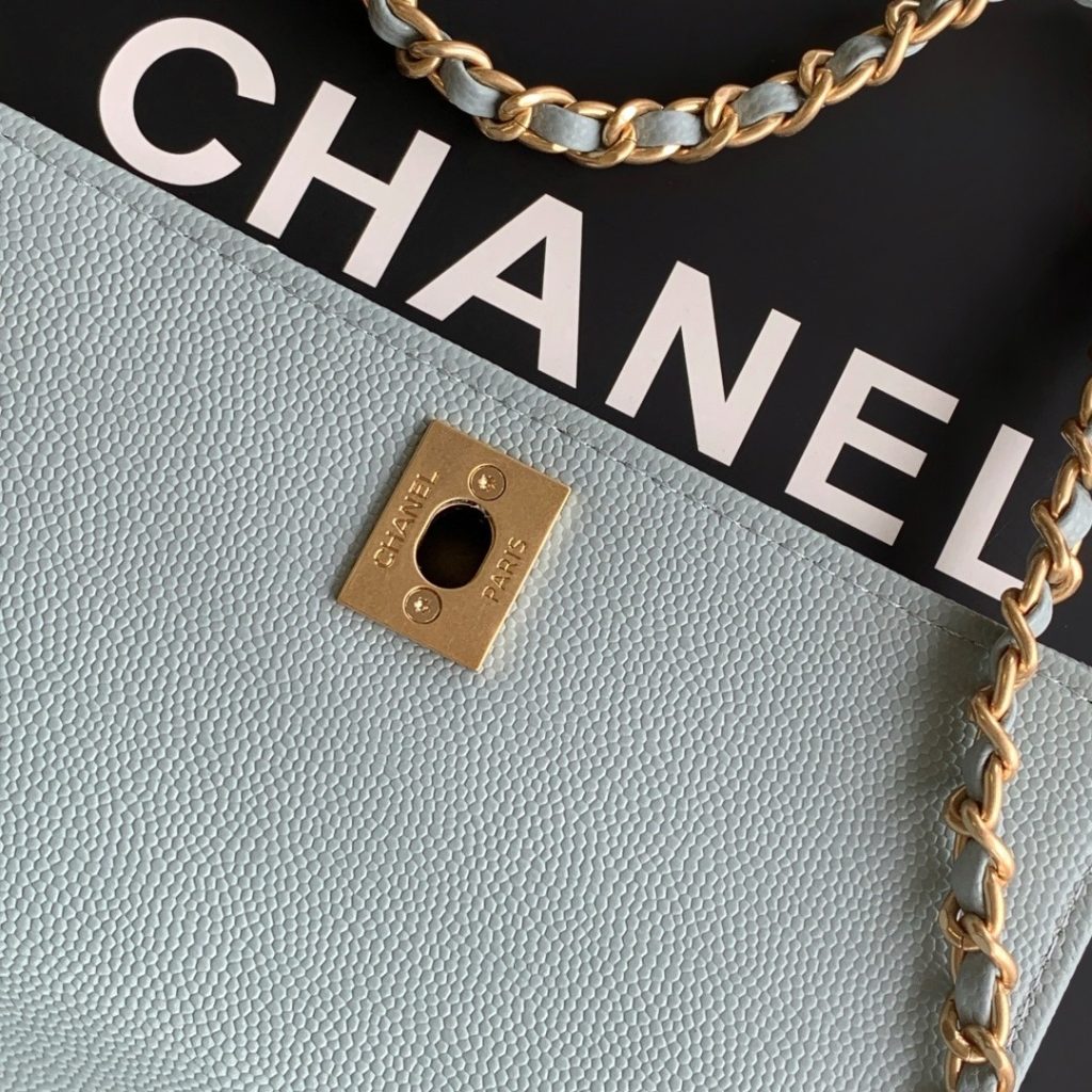 Chanel Coco Handle Mini in Caviar Leather with Turn-lock Flap for Handheld Shoulder Carry