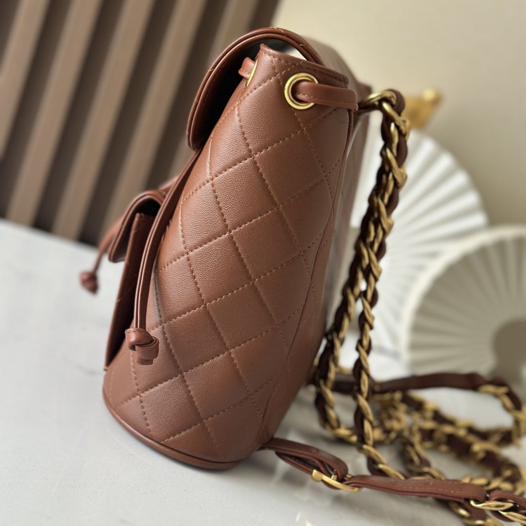 Chanel Rucksack Backpack in Soft Lambskin with Drawstring Closure for Handheld and Shoulder Carry