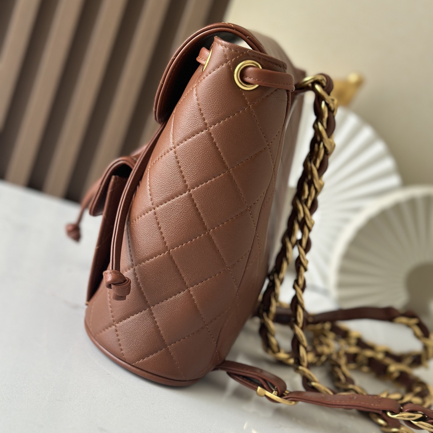 Chanel Rucksack Backpack in Soft Lambskin with Drawstring Closure for Handheld and Shoulder Carry
